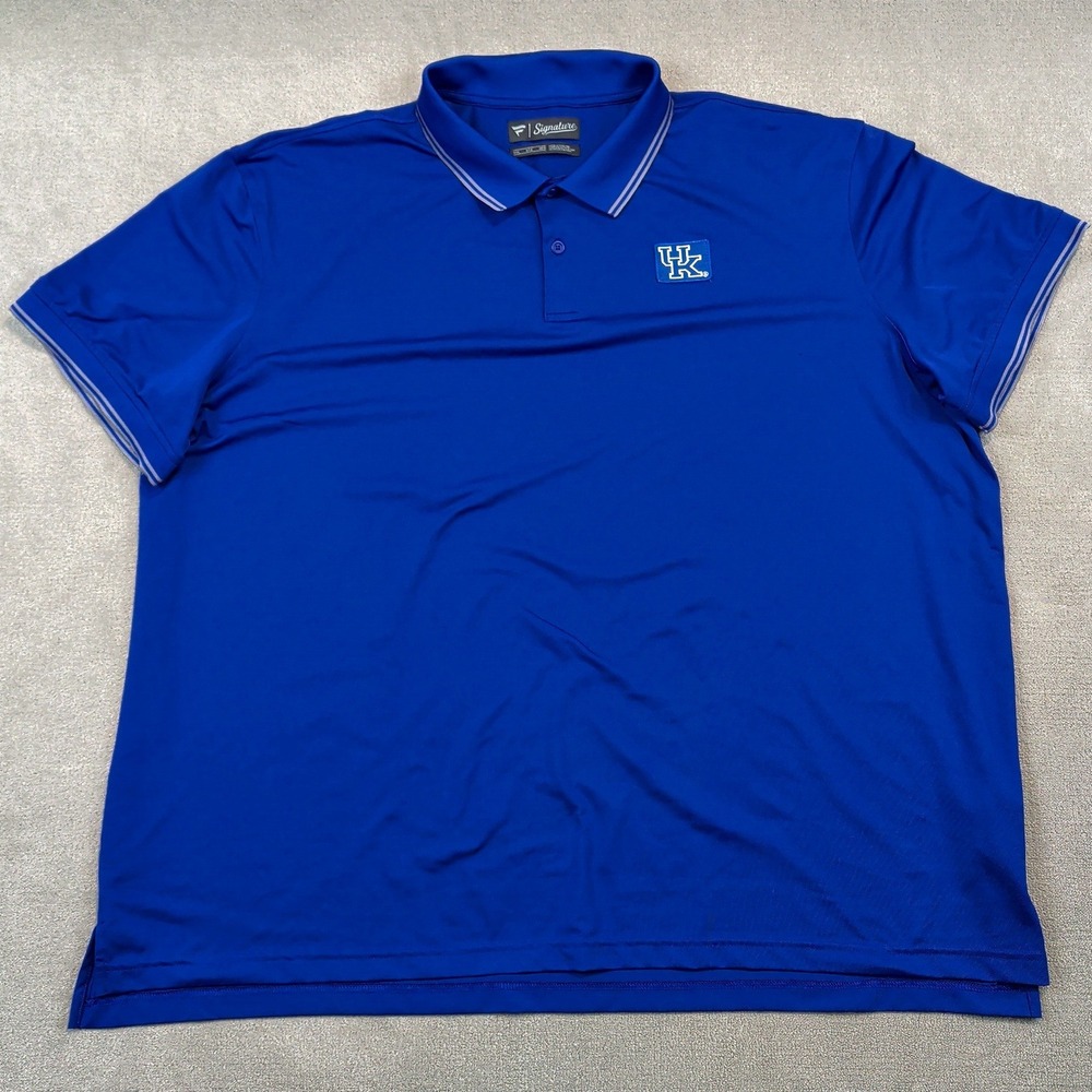 Fanatics Kentucky Wildcats Polo Mens 4XL Blue Performance UK Logo Golf Shirt